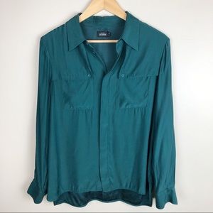 Kate Spade SATURDAY Teal Silk Blouse